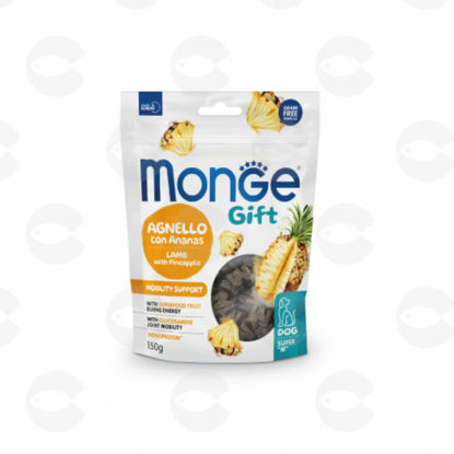 Picture of Հյուրասիրություն շների համար՝ MONGE GIFT, Grain Free, Mobility Support, Super M, գառ/արքայախնձոր, 150 գ