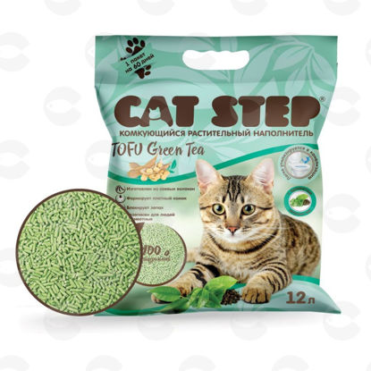 Picture of CAT STEP Tofu Green Tea Clumping բուսական  լցանյութ, 12 լ