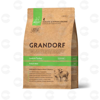 Picture of GRANDORF Dog Mini չոր կեր գառան և հնդկահավի մսով փոքր ցեղերի շների համար, 8 կգ