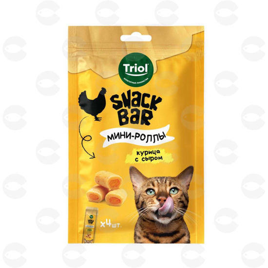 Picture of Տրիոլ SNACK BAR Խորտիկ, Փոքրիկ Ռուլետներ Հավի և Պանիրով Կատուների Համար, 10 գ 4 հատ