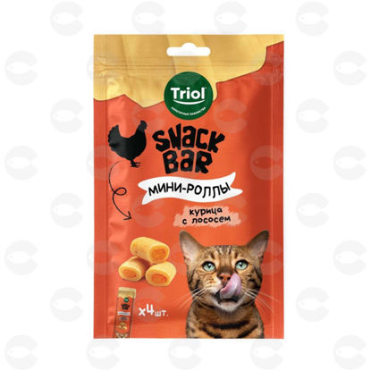 Picture of Տրիոլ SNACK BAR Խորտիկ, Փոքրիկ Ռուլետներ Հավի և Սալմոնով Կատուների Համար, 10 գ