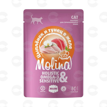 Picture of MOLINA Holistic – թաց կեր հավի և թունայի մսով ժելեում մեծահասակ կատուների համար, 70 գ