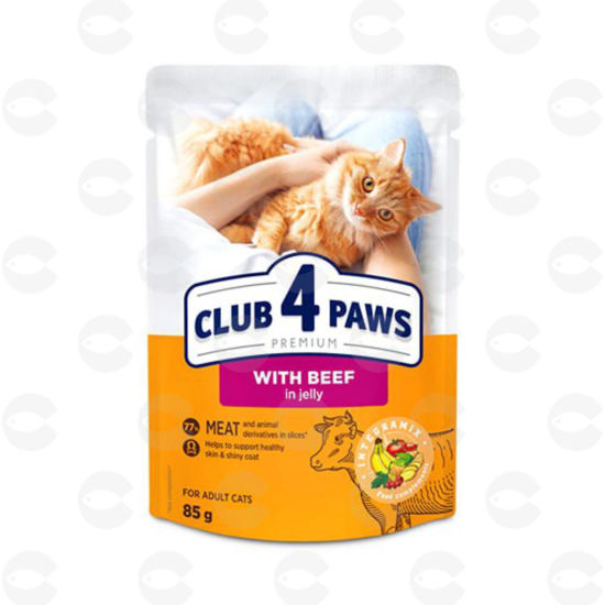 Picture of Club 4 Paws, հորթի համով ժելե կատուների համար, 100 գ