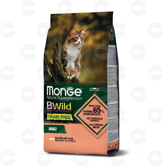 Picture of Monge,կեր կատուների համար BWILD CAT` սաղմոն/գարոխ,10 կգ