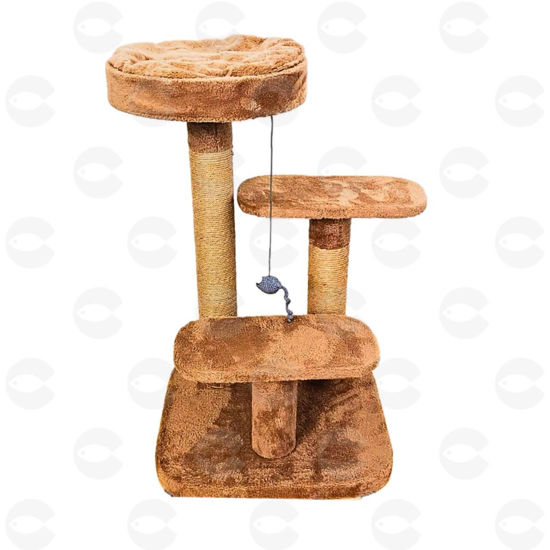 Picture of Փայտյա տնակ՝ թելերով պատված ճանկռելու մակերեսով, գլանաձև